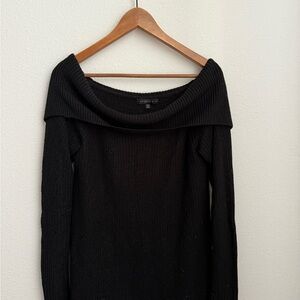 Sanctuary Black Off-Shoulder Sweater